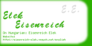 elek eisenreich business card